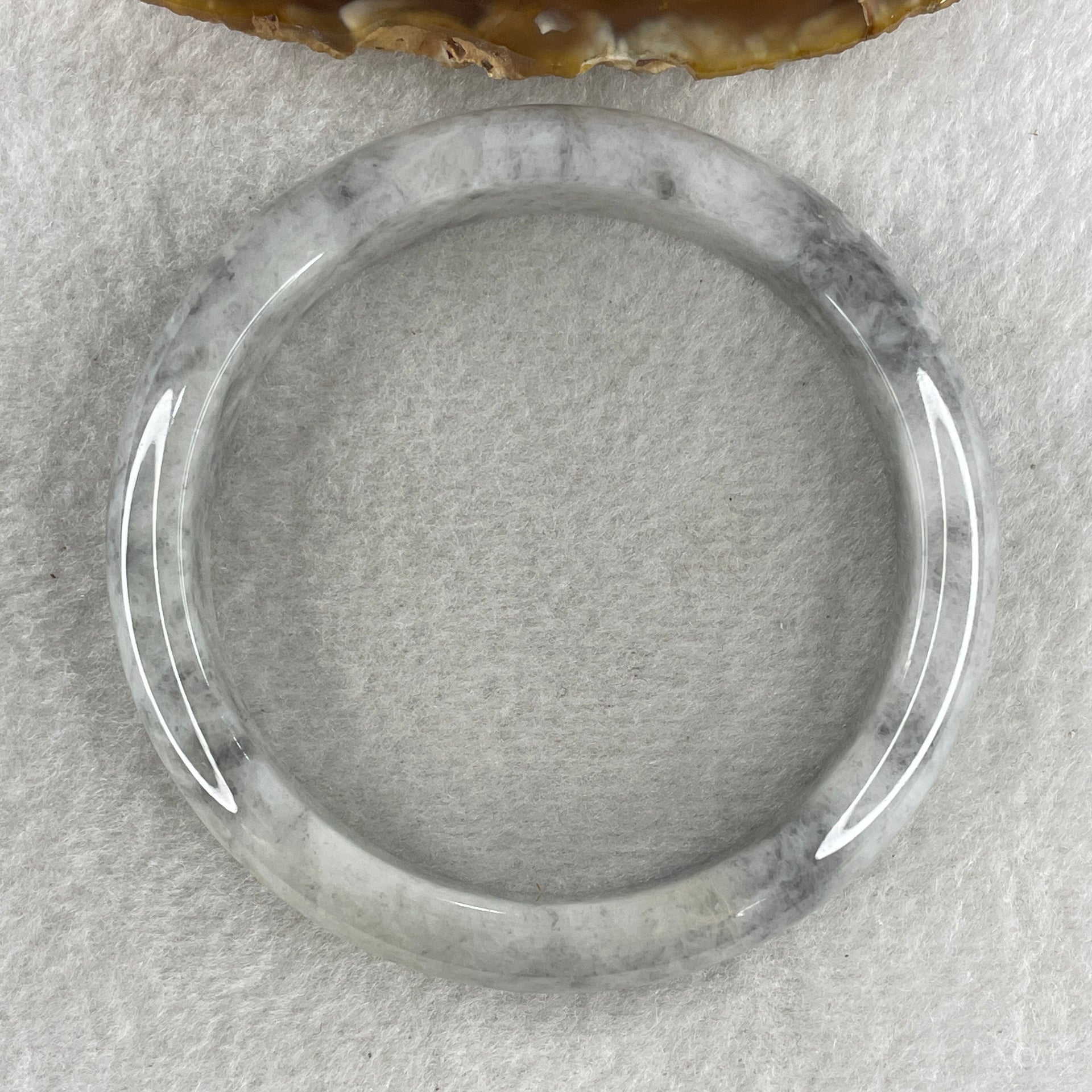 Type A Grey Wuji Jade Jadeite Bangle 55.32g inner Dia 59.6mm 12.8 by 7.9mm (Slight External Rough) - Huangs Jadeite and Jewelry Pte Ltd