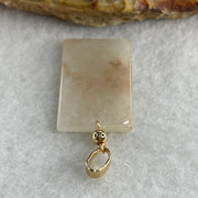 Type A White with Reddish Brown Jadeite Wu Shi Pai Pendant 2.38g 22.2 by 4.2 by 2.2mm - Huangs Jadeite and Jewelry Pte Ltd
