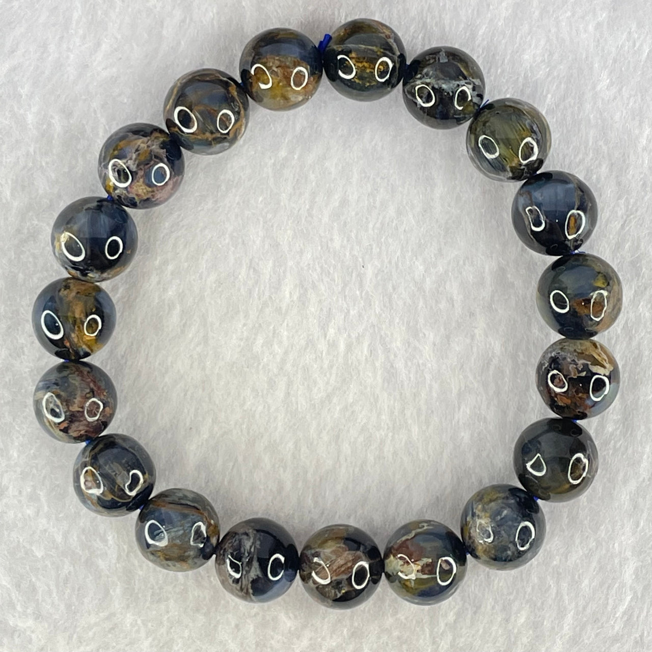 Good Grade Natural Petersite Beads Bracelet 26.38g 16cm 10.4mm 19 Beads - Huangs Jadeite and Jewelry Pte Ltd