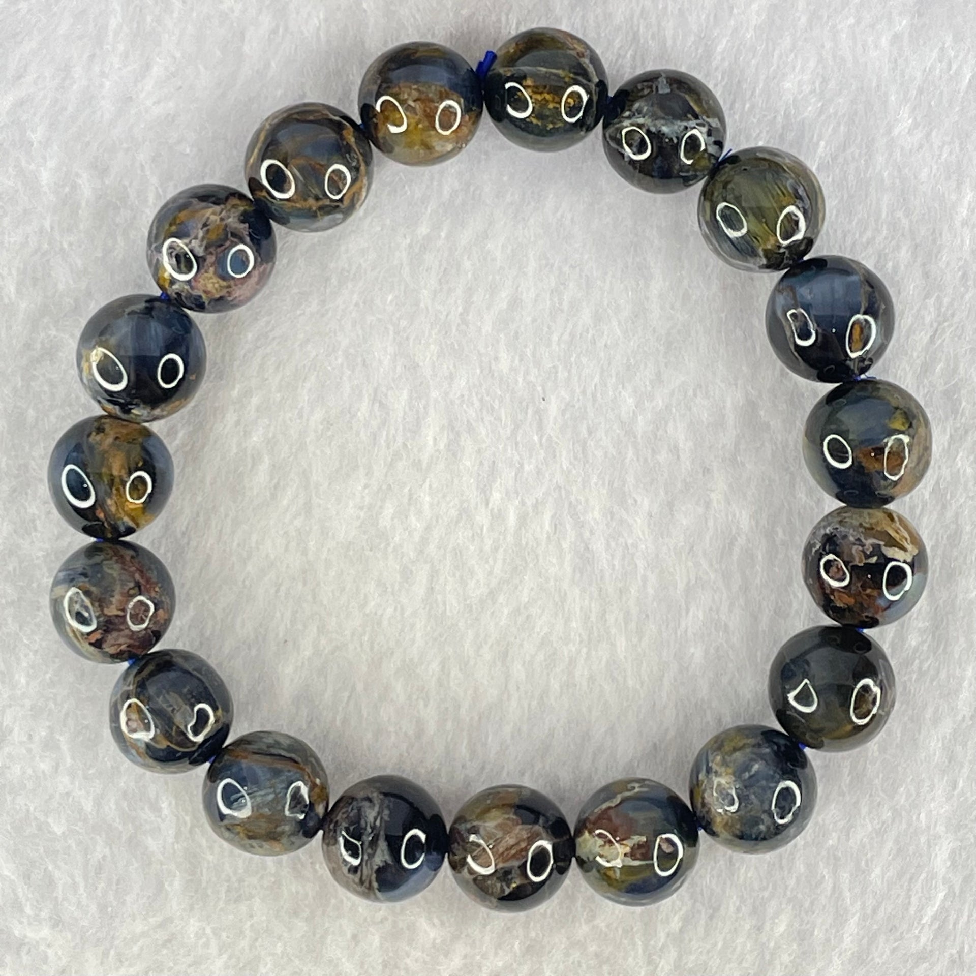 Good Grade Natural Petersite Beads Bracelet 26.38g 16cm 10.4mm 19 Beads - Huangs Jadeite and Jewelry Pte Ltd