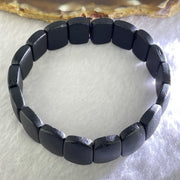 Natural Dark Matt Black Amber Beads Bracelet 天然大黑天翁琥珀手链 11.20g 17cm 14.5 by 11.2 by 5.1mm 18pcs - Huangs Jadeite and Jewelry Pte Ltd