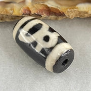 Natural Powerful Tibetan Old Oily Double Agate Cai Shen Dzi Bead Heavenly Master (Tian Zhu) 财神天珠 3.48g 19.2 by 10.6mm - Huangs Jadeite and Jewelry Pte Ltd