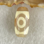 Natural Powerful Tibetan Old Oily Agate 3 Eyes Dzi Bead Heavenly Master (Tian Zhu) 三眼天诛 2.73g 19.7 by 9.9mm - Huangs Jadeite and Jewelry Pte Ltd