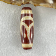 Natural Powerful Tibetan Old Oily Red White Agate One Eye Fire Sign Dzi Bead Heavenly Master (Tian Zhu) 一眼火天珠 9.27g 37.7 by 12.7mm - Huangs Jadeite and Jewelry Pte Ltd