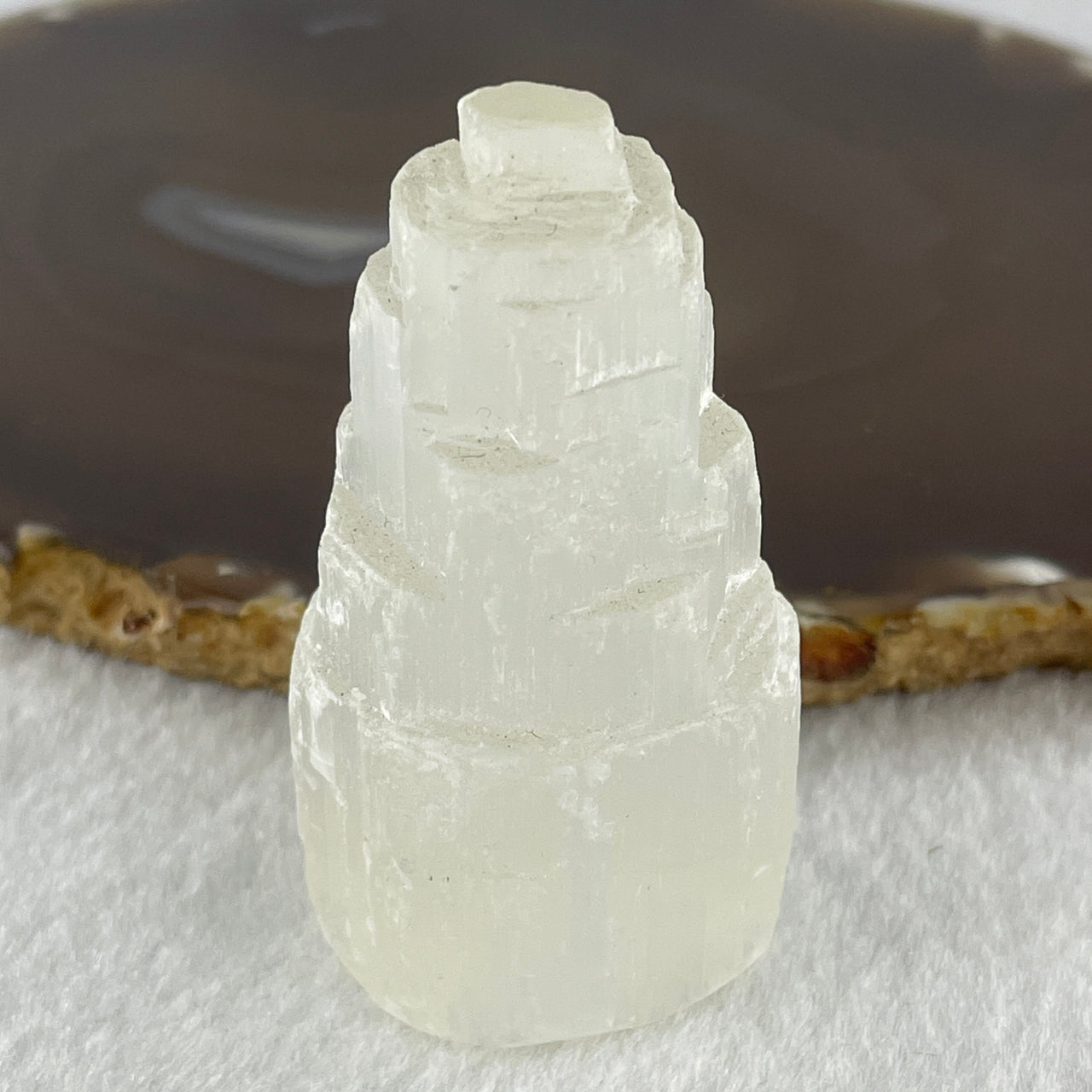 Natural Selenite Tower Display 62.72g 59.5 by 32.0 by 30.5mm