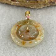 Natural Type A Brownish-Red Jadeite Double Ping An Kou Pendant | Double Peace & Endless Harmony (3.96g | Outer 22.5 x 3.8mm | Inner 13.3 x 3.6mm) - Huangs Jadeite and Jewelry Pte Ltd