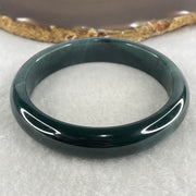 Certified Natural Type A Dark Blueish Green Jadeite Bangle | 61.1mm Inner Diameter (56.03g 12.9x7.4mm | Perfect | Emotional Wisdom, Abundance & Sovereign Energy Shield) - Huangs Jadeite and Jewelry Pte Ltd