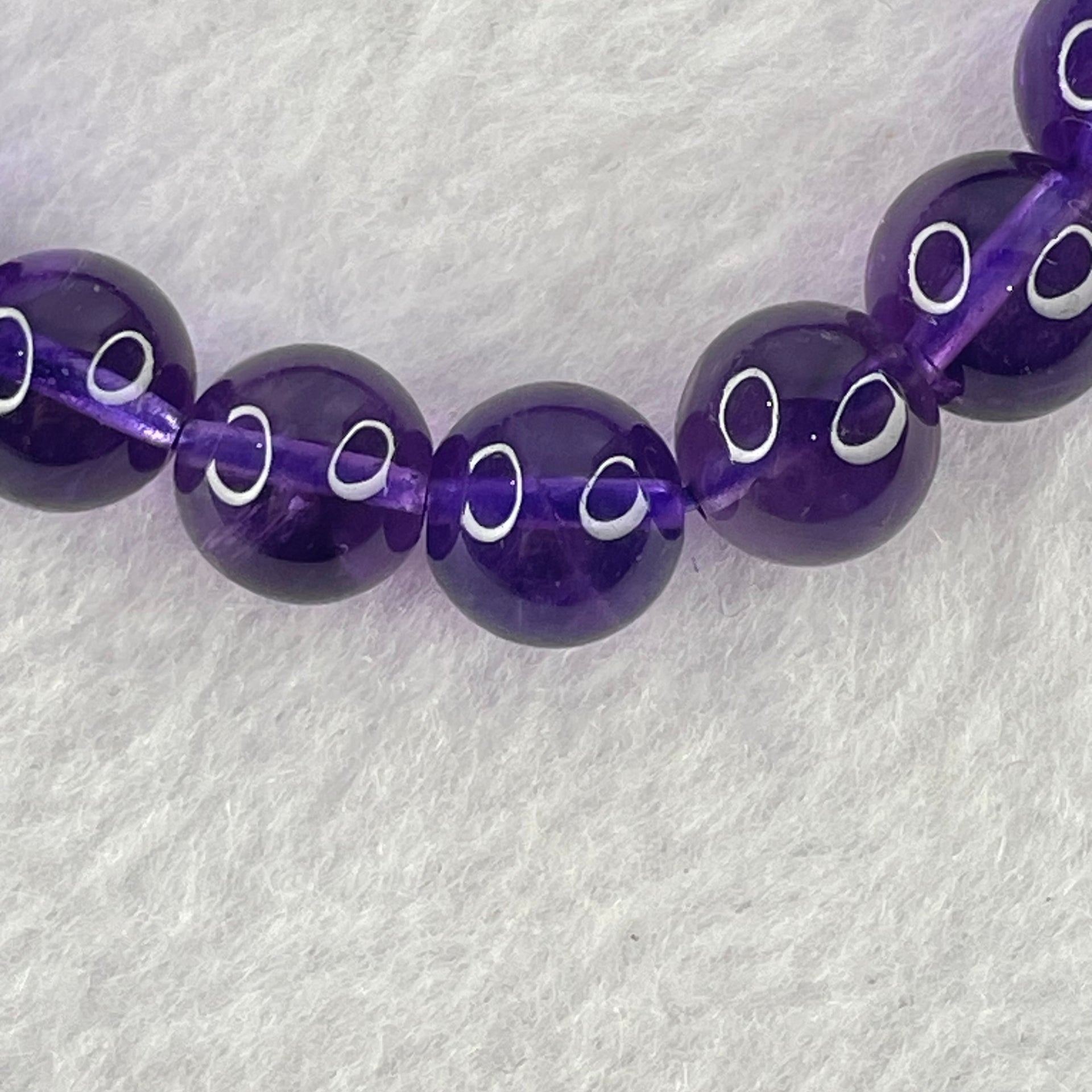 Very Good Grade Natural Amethyst Bracelet 23.10g 16.5cm 9.3mm 22 Beads - Huangs Jadeite and Jewelry Pte Ltd