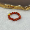 Natural Red Agate Bead Ring 2.40g US 9.5 / HK 21 4.8mm 15 Beads - Huangs Jadeite and Jewelry Pte Ltd