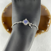 Natural Blue Tanzanite Heart Shape with Cubic Zirconia in S925 Bracelet 2.96g 16-16cm 6.8 by 6.8 by 3.0mm 1 Bead - Huangs Jadeite and Jewelry Pte Ltd