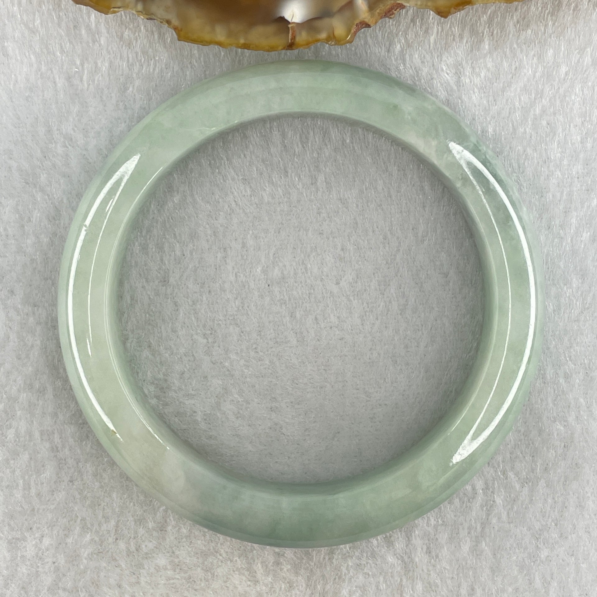 Natural Type A Light Green with Rare Blue Patch Jadeite Bangle 42.26g Inner Diameter 51.4mm 11.0 by 8.1mm (Very Very Slight Internal Lines) - Huangs Jadeite and Jewelry Pte Ltd