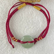 Type A Blueish Green Jadeite Ping An Kou Donut In String Bracelet 2.38g 16.4 by 4.6mm - Huangs Jadeite and Jewelry Pte Ltd