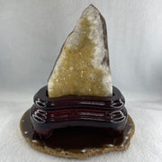 Natural Citrine Rough Irregular Shaped Display with Wooden Stand 719.31g 125.5 by 97.0 by 152.5mm - Huangs Jadeite and Jewelry Pte Ltd