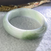 Type A Lavender and Green Jadeite Oval Bangle Internal Diameter 51.4mm 43.39g 13.1 by 7.2mm (Very Slight Internal Lines) - Huangs Jadeite and Jewelry Pte Ltd