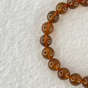 Natural Purple Honey Amber Beads Bracelet 天然紫蜜琥珀手链 6.00g 15cm 7.9mm 23 Beads - Huangs Jadeite and Jewelry Pte Ltd