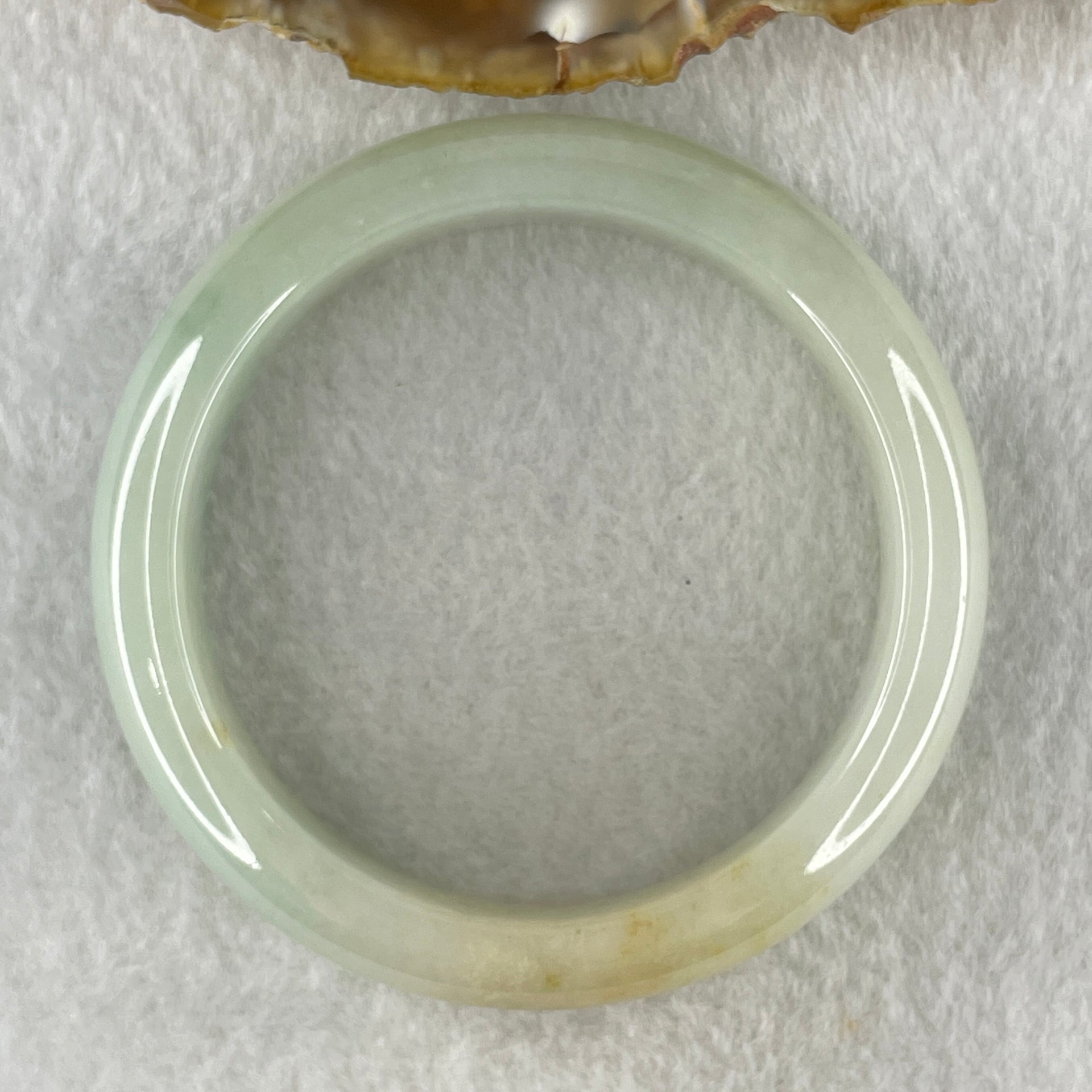 Natural Type A Faint Green Faint Lavender with Yellow and Blueish Green Patches Jadeite Bangle 46.28g Inner Diameter 50.6mm 12.2 by 8.2mm (Close to Perfect) - Huangs Jadeite and Jewelry Pte Ltd