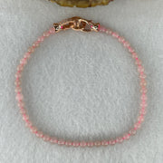 Natural Type A Semi-Icy Pink Jadeite Bracelet | 17cm Delicate 3.8mm Round Genuine Pink Jade Bead Strand with Rose Gold Clasp (5.30g 48 Beads) - Huangs Jadeite and Jewelry Pte Ltd