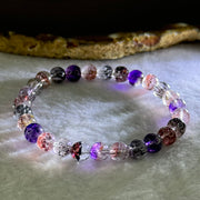 Very Good Grade Natural Transparent Bright Super 7 Beads Bracelet 非常好的等级天然透明深彩色超级七珠手链 10.84g 15cm 6.8mm 27 Beads - Huangs Jadeite and Jewelry Pte Ltd