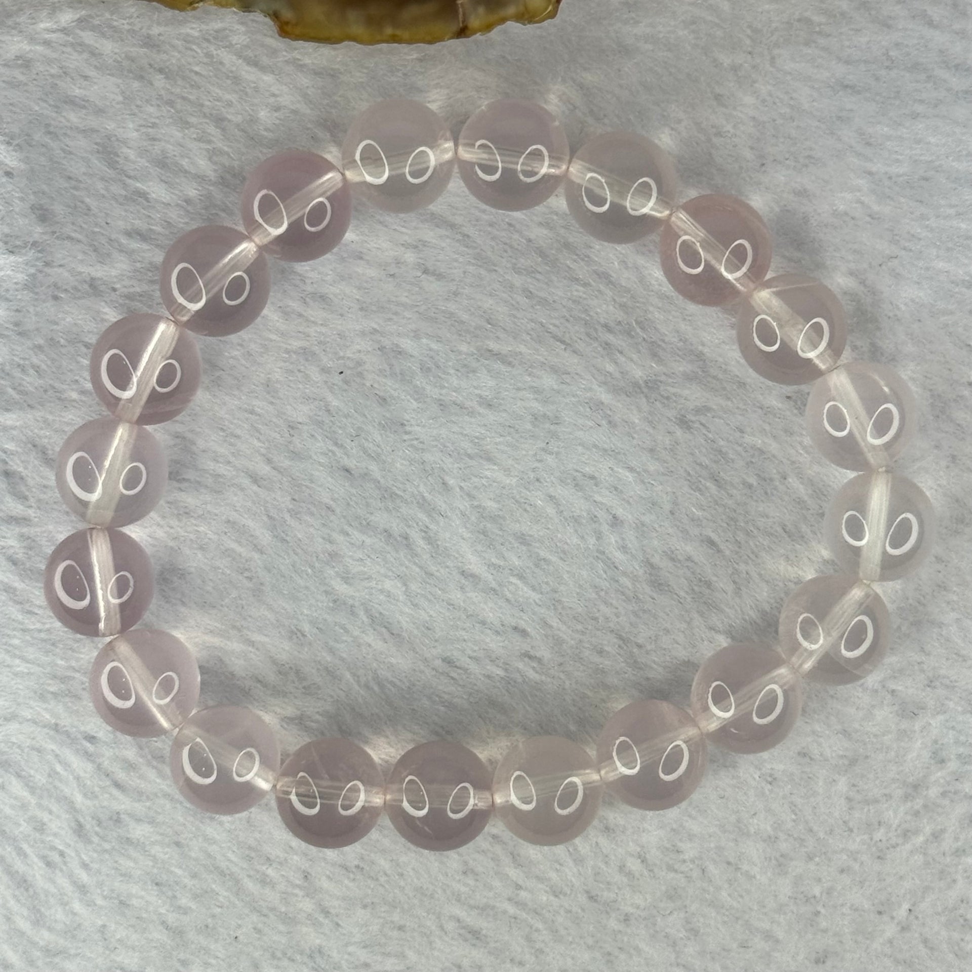 Natural Rose Quartz Beads Bracelet 天然玫瑰石英珠手链t 29.77g 17.5cm 10.3mm 20 Beads - Huangs Jadeite and Jewelry Pte Ltd