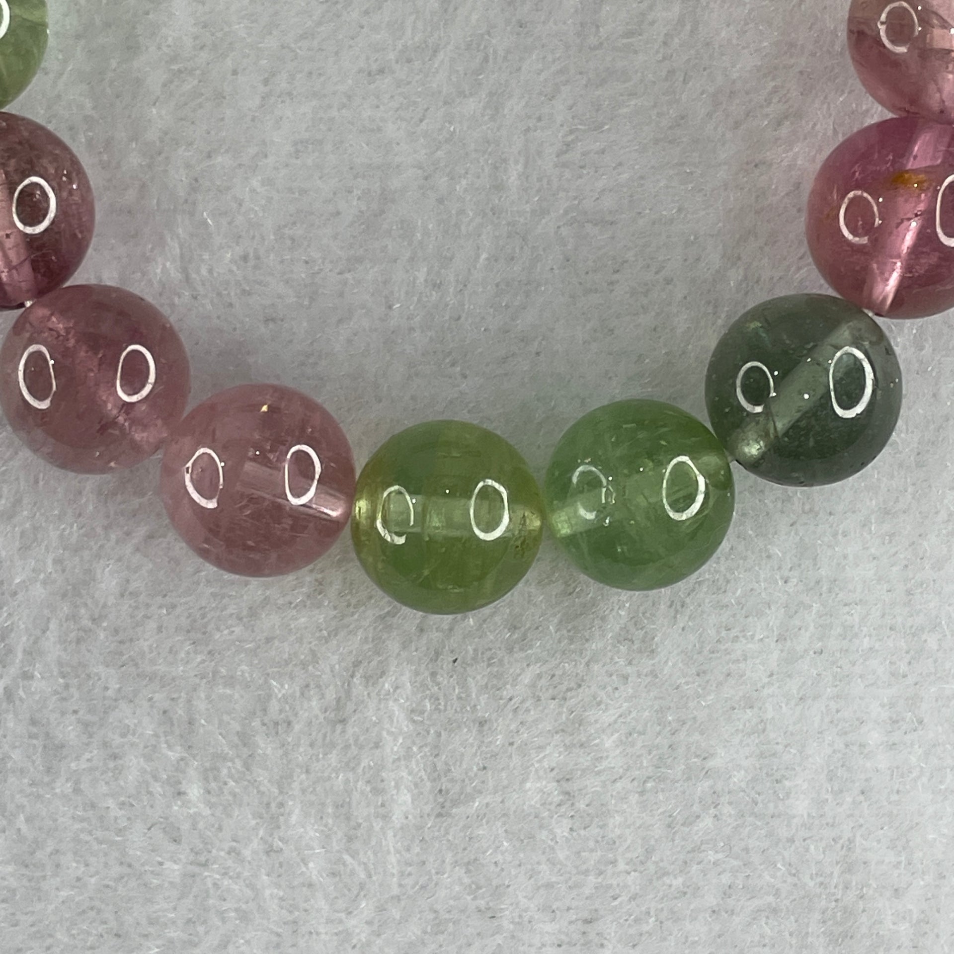 Very Good Natural Tourmaline Crystal Beads Bracelet 28.33g 13.5cm 10.4mm 17Beads - Huangs Jadeite and Jewelry Pte Ltd