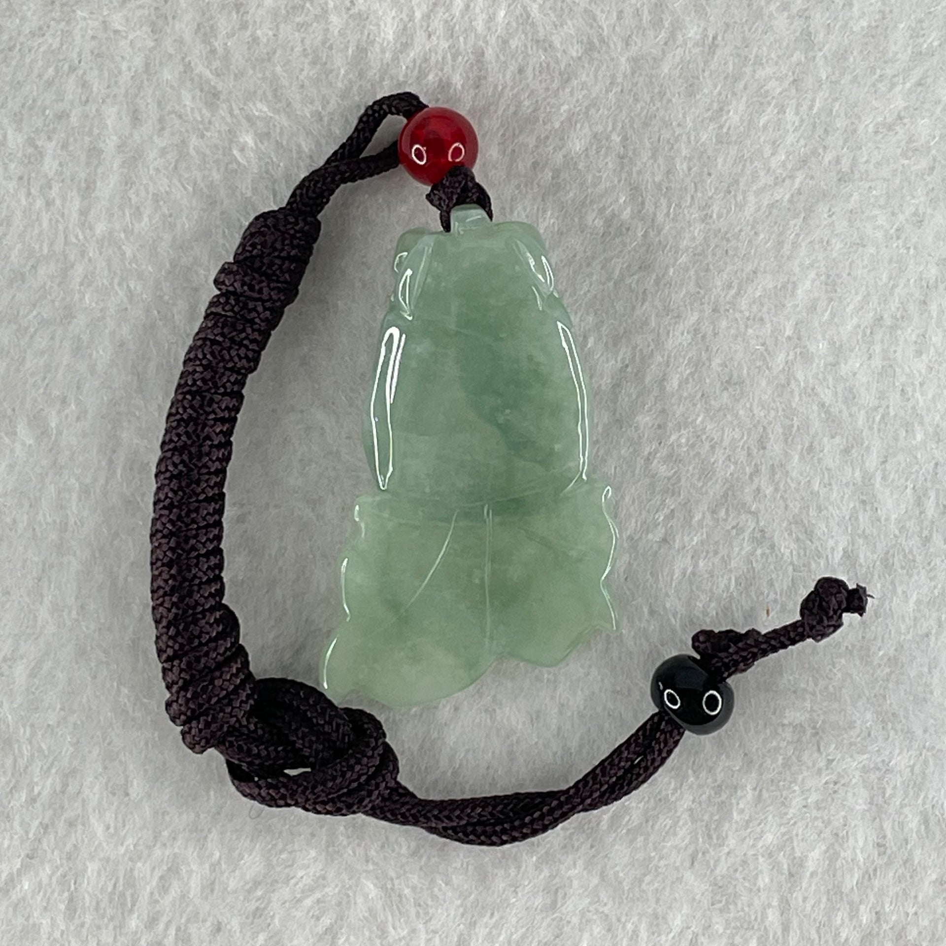 Type A Blueish Green Jadeite Goldfish Pendant 10.23g 37.0 by 22.11 by 7.4mm - Huangs Jadeite and Jewelry Pte Ltd