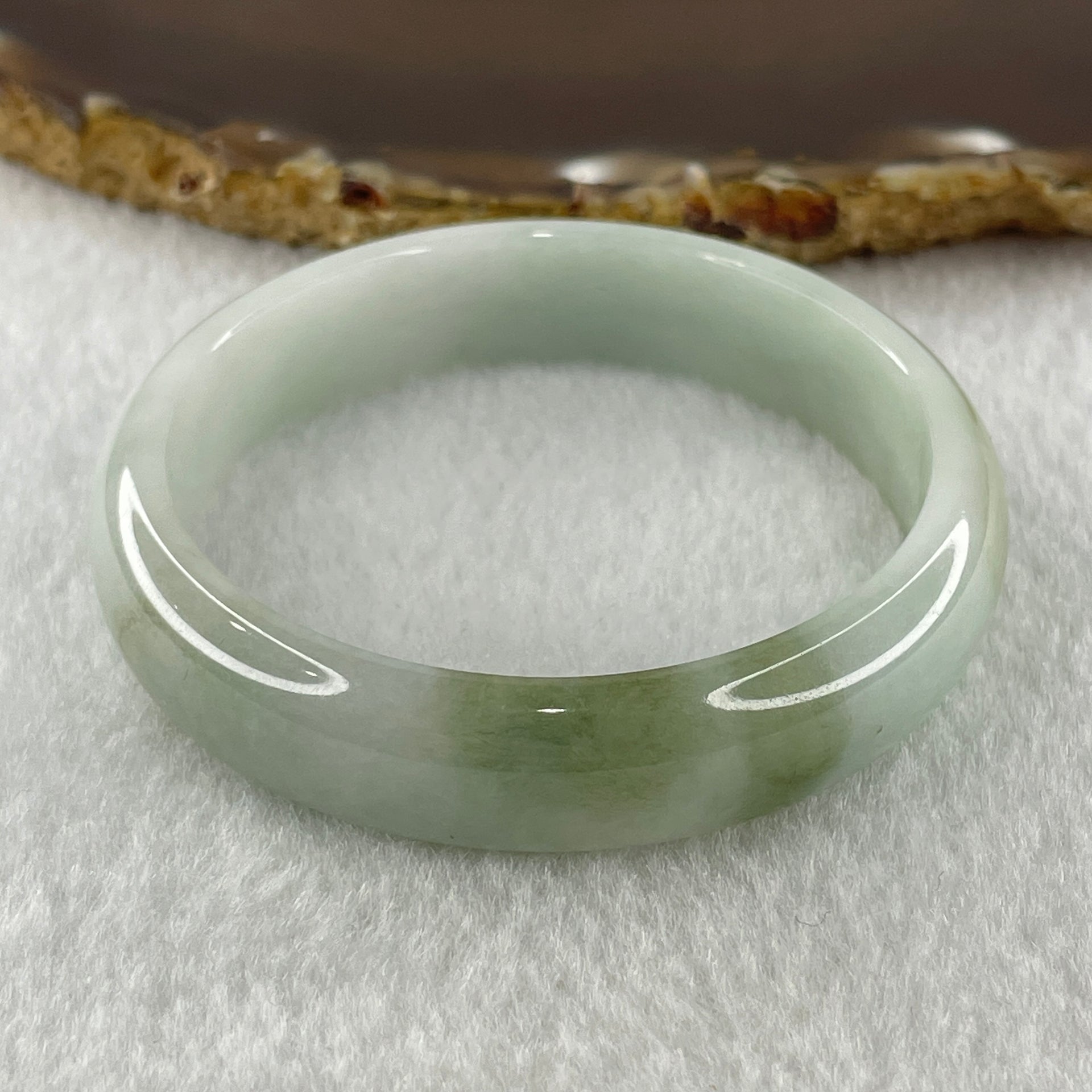 Natural Type A Faint Green Faint Lavender Jadeite Bangle 36.18g Inner Diameter 51.5mm 12.4 by 6.3mm (Very Very Slight Internal Lines) - Huangs Jadeite and Jewelry Pte Ltd