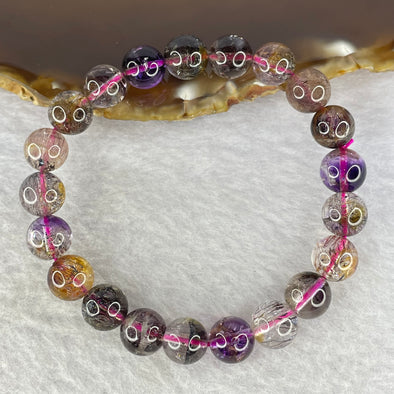 Good Grade Natural Super 7 Crystal Bracelet 超七手链 18.66g 8.7 mm 21 Beads - Huangs Jadeite and Jewelry Pte Ltd