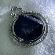 Natural Hypersthene in Stainless Steel Pendant 23.93g 25.0 by 9.4mm - Huangs Jadeite and Jewelry Pte Ltd