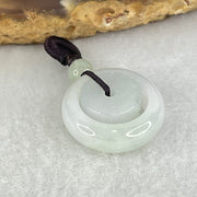 Type A Faint Lavender Jadeite Double Ping An Kou Donut Charm Pendant 4.40g 18.3 by 7.0mm - Huangs Jadeite and Jewelry Pte Ltd