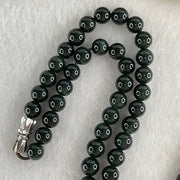 Rare High End Type A Fully Translucent Black Omphacite Jadeite Beads Necklace 34.77g 60cm 5.7mm 108 Beads - Huangs Jadeite and Jewelry Pte Ltd