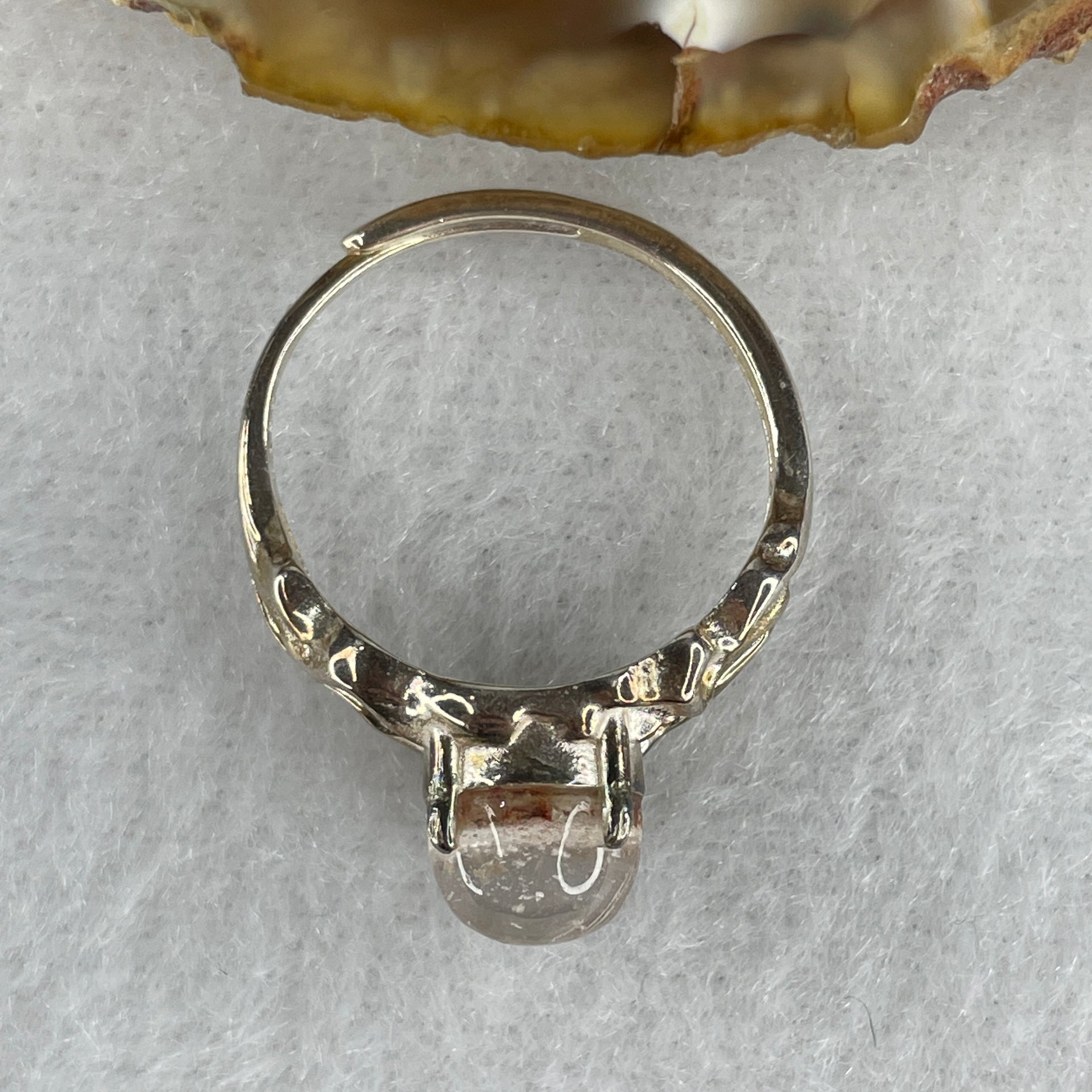 Good Grade Natural Red Phantom Quartz Ring in S925 Sliver 3.23g 7.8 by 5.5mm (Adjustable Size) - Huangs Jadeite and Jewelry Pte Ltd