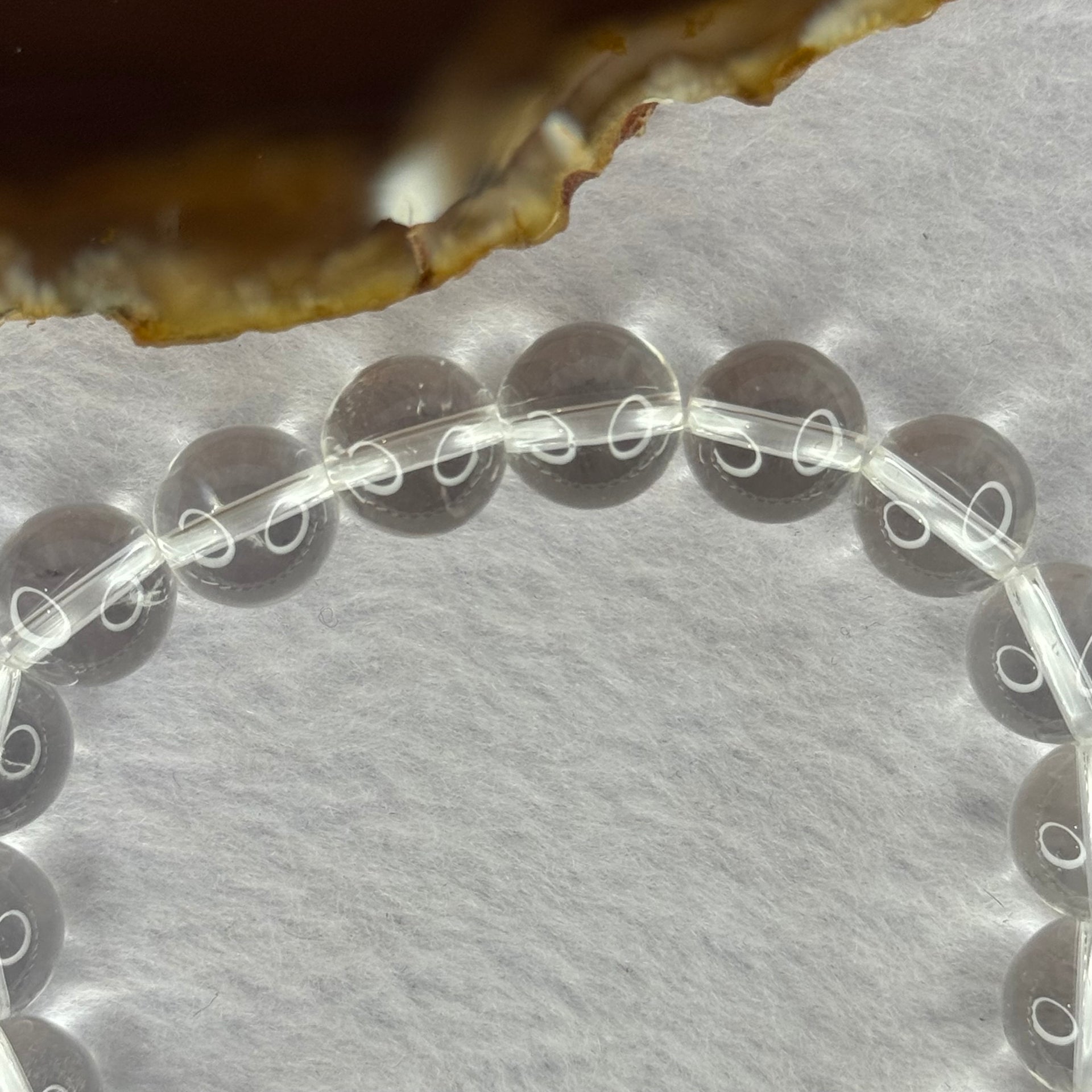 Natural Clear Quartz Bracelet 天然白水晶手链 30.62g 17cm 10.6mm 19 Beads - Huangs Jadeite and Jewelry Pte Ltd