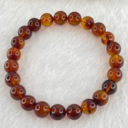 Natural Purple Amber Beads Bracelet 天然紫蜜琥珀手链 7.00g 15.5cm 8.4mm 23 Beads - Huangs Jadeite and Jewelry Pte Ltd