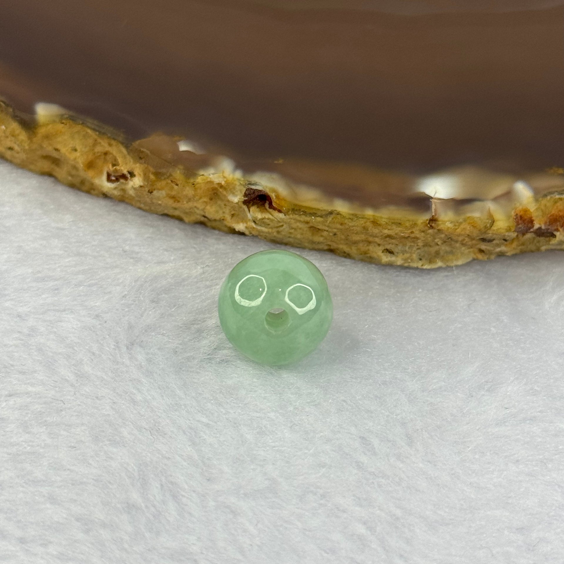 Type A Apple Green Jadeite Bead for Bracelet/Necklace/Earrings/ Ring 2.52g 11.6mm - Huangs Jadeite and Jewelry Pte Ltd
