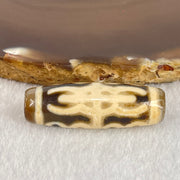 Natural Powerful Tibetan Old Oily Agate Water Lines 8 Eyes Dzi Bead Heavenly Master (Tian Zhu) 水纹八眼天诛 9.63g 38.4 by 12.6mm - Huangs Jadeite and Jewelry Pte Ltd