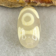 Natural Powerful Tibetan Old Oily Agate 3 Eyes Dzi Bead Heavenly Master (Tian Zhu) 三眼天诛 3.00g 20.1 by 10.4mm - Huangs Jadeite and Jewelry Pte Ltd