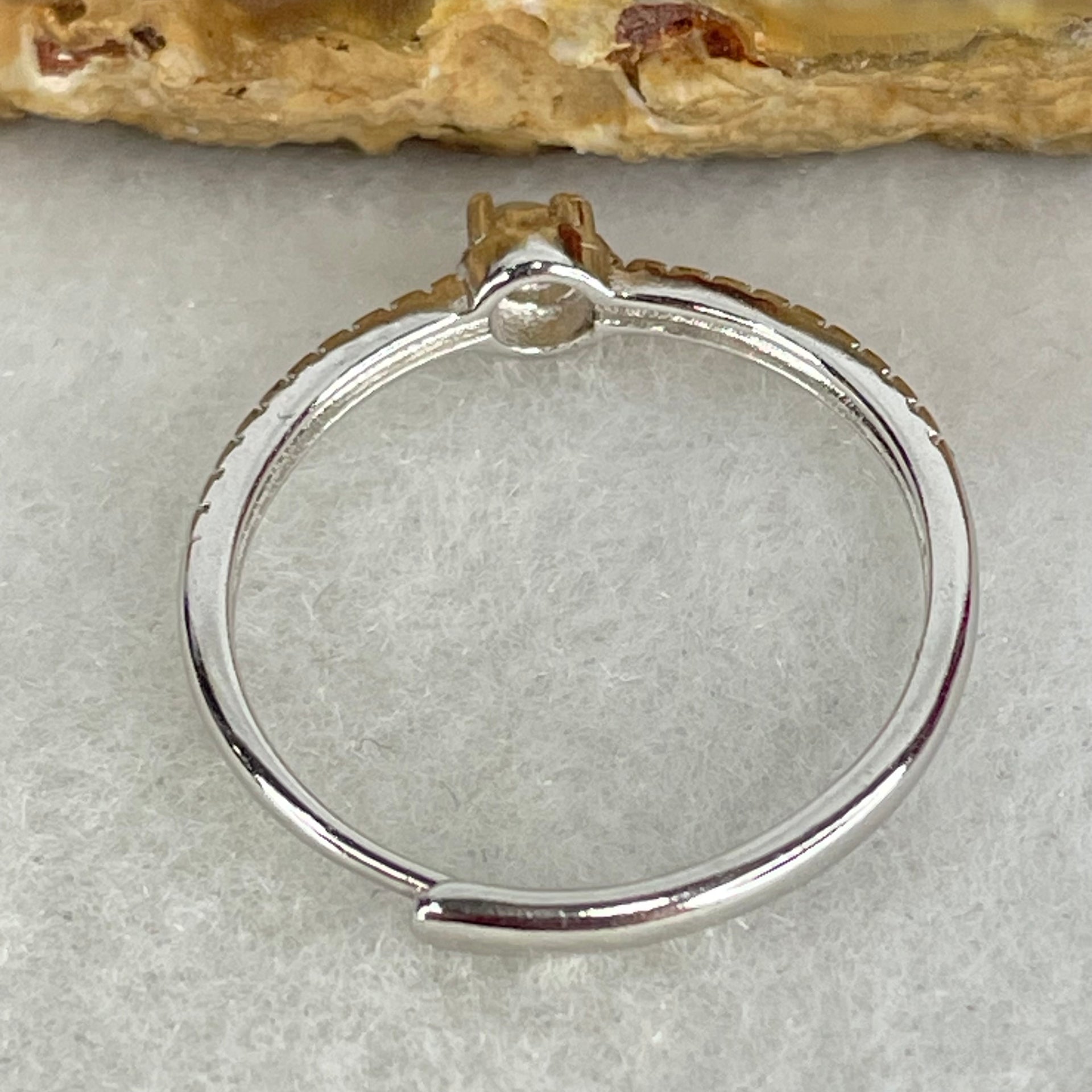 Type A Icy Lavender Cabochon Jadeite in S925 Sliver Ring (Adjustable Size) 1.06 2.5 by 1.5mm - Huangs Jadeite and Jewelry Pte Ltd