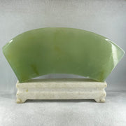 Natural Semi Icy Green Serpentine 3 Seals with Double Whales on Shan Shui with Stone Stand Display  3,486.0g 326.0 by 50.0 by 210.0mm - Huangs Jadeite and Jewelry Pte Ltd