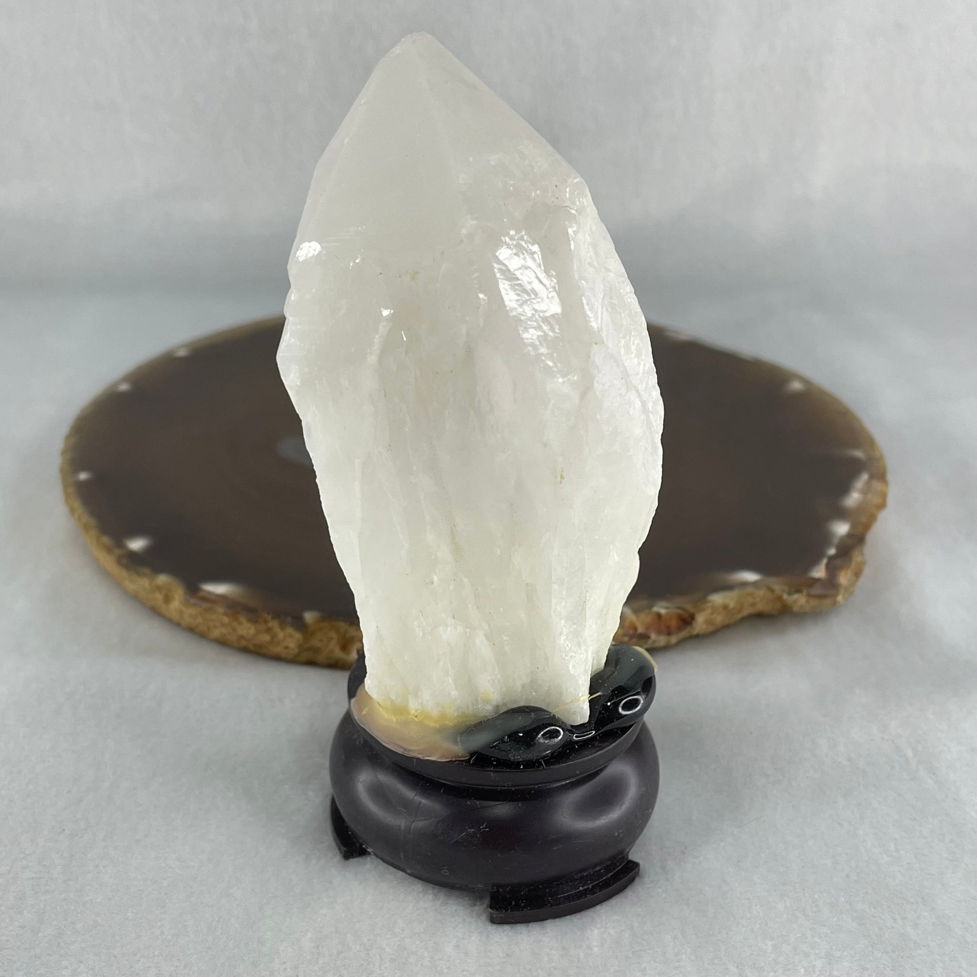 Natural Milky White Quartz Display 237.47g 55.9 by 47.1 by 108.9mm - Huangs Jadeite and Jewelry Pte Ltd