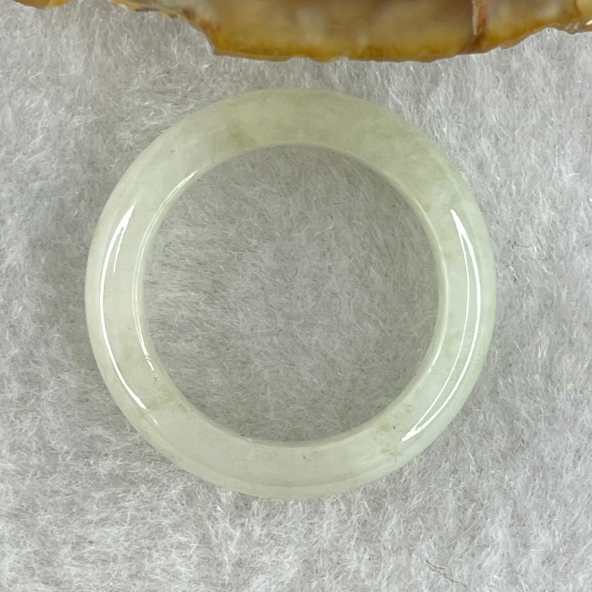 Type A Natural White to Faint Green Jadeite Ring 3.74g 5.8 b y 3.5mm US 8.2 HK 18 (Very Very Slight Internal Line) - Huangs Jadeite and Jewelry Pte Ltd