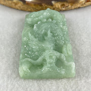 Type A Light Green Jadeite Dragon Pendant 43.35g 50.7 by 32.4 by 13.8mm - Huangs Jadeite and Jewelry Pte Ltd