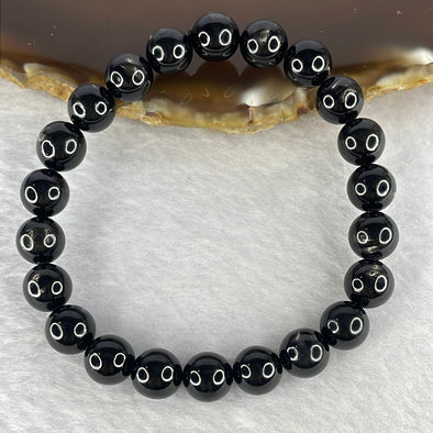 Natural Hypersthene Crystal Bracelet 天然金运石水晶手链 25.22g 16cm 8.7mm 22 Beads - Huangs Jadeite and Jewelry Pte Ltd