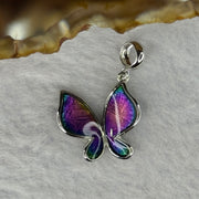 Natural Meteorite Multi Color Butterfly Pendant in S925 Silver 1.78g 17.4 by 15.6 by 3.4mm - Huangs Jadeite and Jewelry Pte Ltd