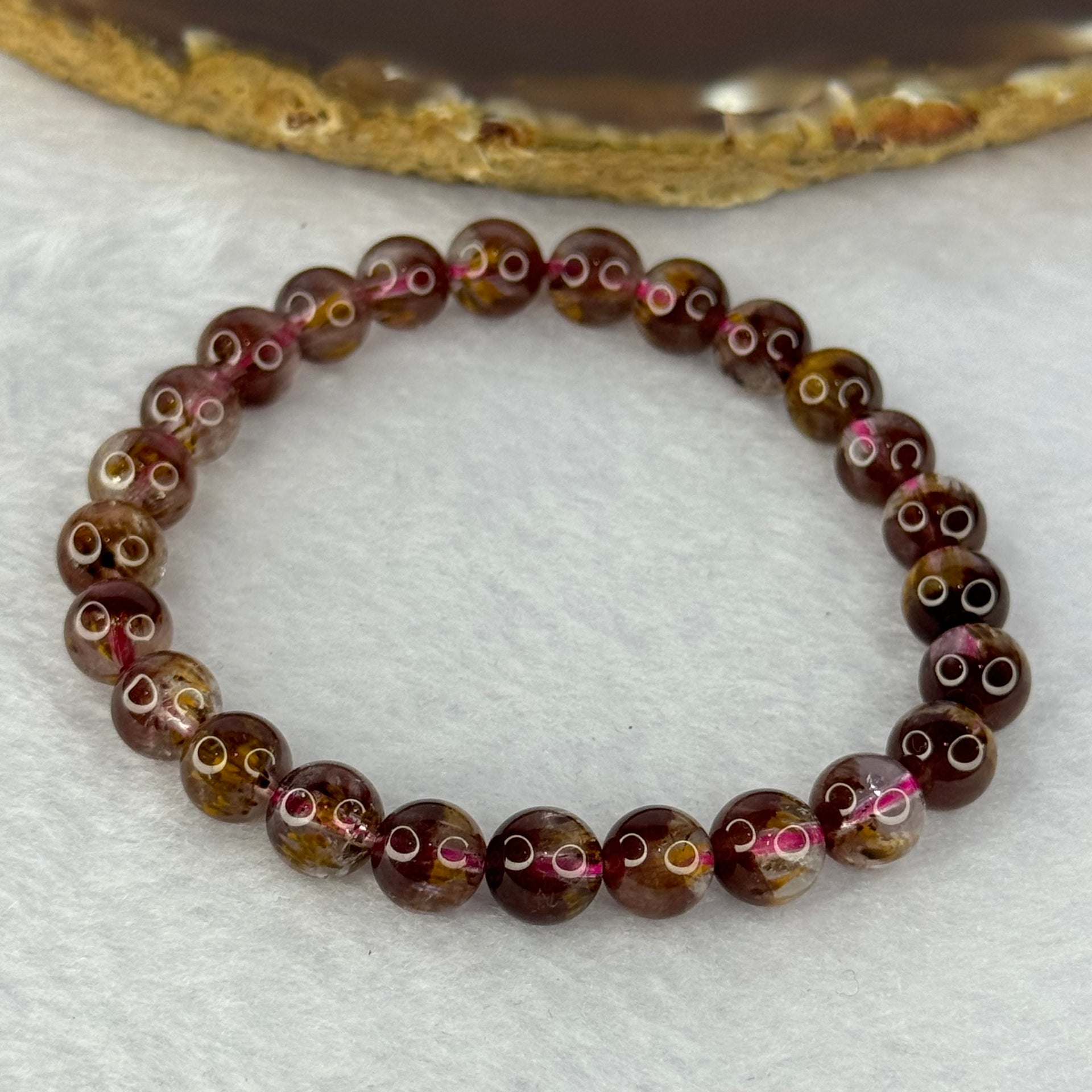 Very Good Grade Natural Auralite 23 Bracelet 天然激光23手链 15.46g 16cm 7.6mm 25 Beads - Huangs Jadeite and Jewelry Pte Ltd
