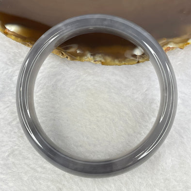 Natural Dark Grey Agate Bangle 48.57g Inner Diameter 53.9mm 14.6 by 7.6mm - Huangs Jadeite and Jewelry Pte Ltd