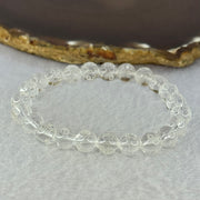 Natural Clear Quartz Beads with Inscription Bracelet 17.96g 16.5cm 8.4mm 23 Beads - Huangs Jadeite and Jewelry Pte Ltd