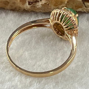 Type A Emerald Green Jadeite with Diamonds in 18K Rose Gold Ring 2.36g 7.5 by 6.0 by 3.5mm US6.8 HK15 - Huangs Jadeite and Jewelry Pte Ltd