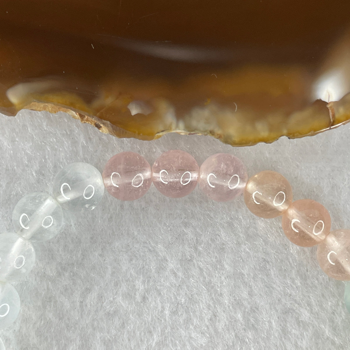 Very Very High Grade Natural Morganite Beads Bracelet | 7.4mm Pastel Divine Love Amulet (13.59g | 16cm Wrist | 26 Beads)