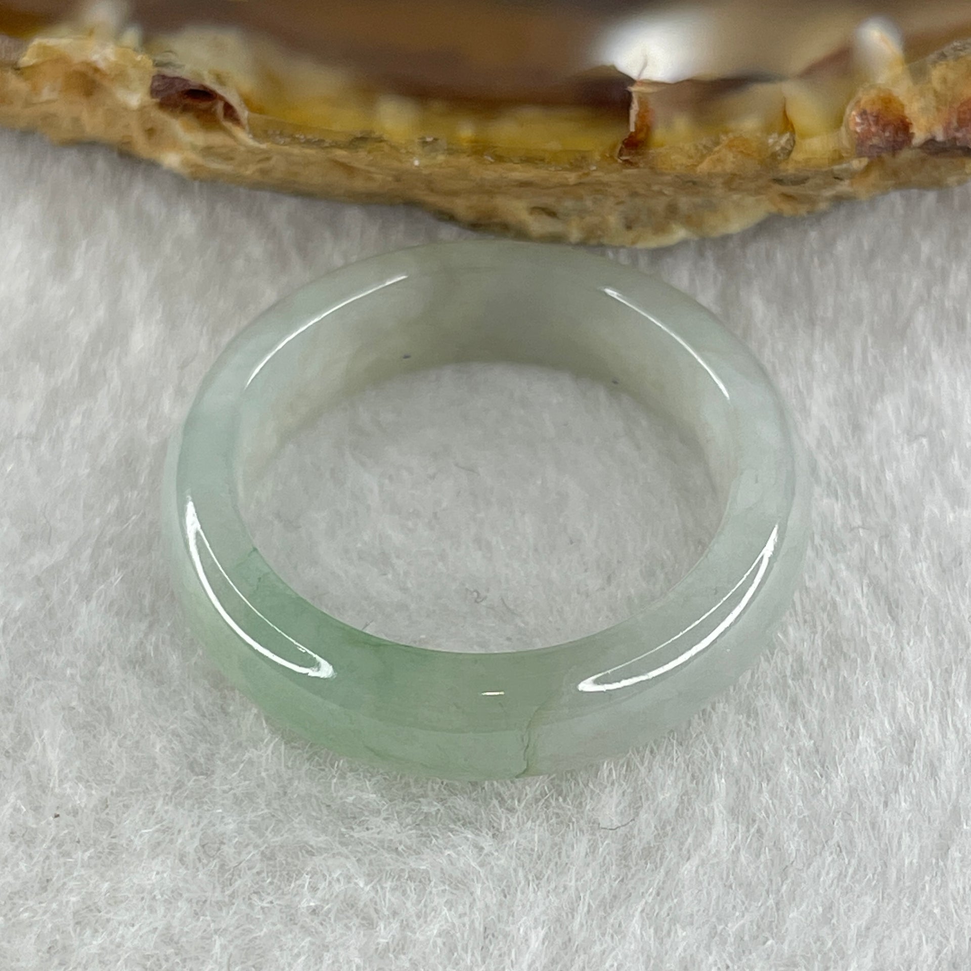 Type A Natural Faint Green Jadeite Ring 3.45g 5.5 by 3.3mm US 8.4 HK 18.5 (Slight Internal Line) - Huangs Jadeite and Jewelry Pte Ltd
