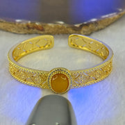 Natural Butterscotch Yellow Amber Beads in Gold Color Bracelet 27.79g 11.3 by 9.5 by 4.0mm - Huangs Jadeite and Jewelry Pte Ltd